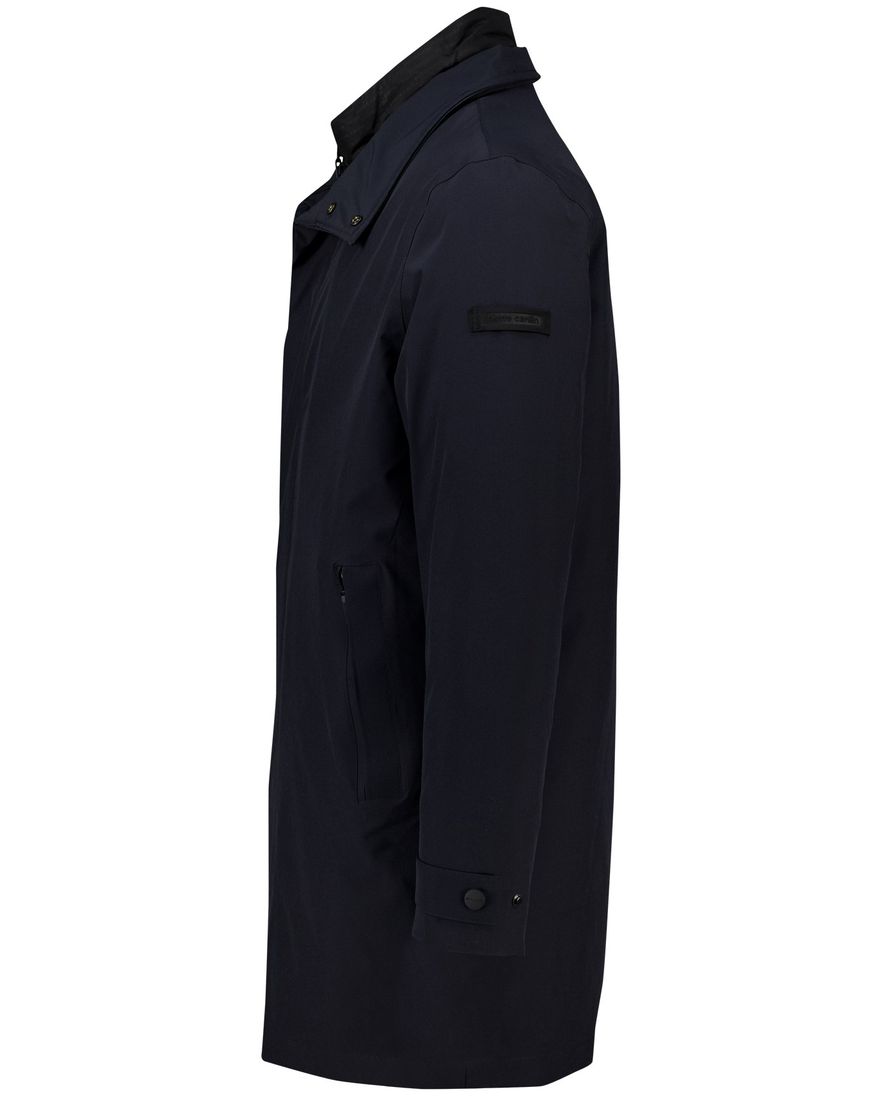 Pierre Cardin Winterjas navy Modern Fit hoge hals polyamide
