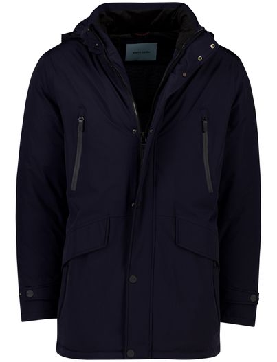 Pierre Cardin Pierre Cardin winterjas navy zakken effen dubbele borstzak