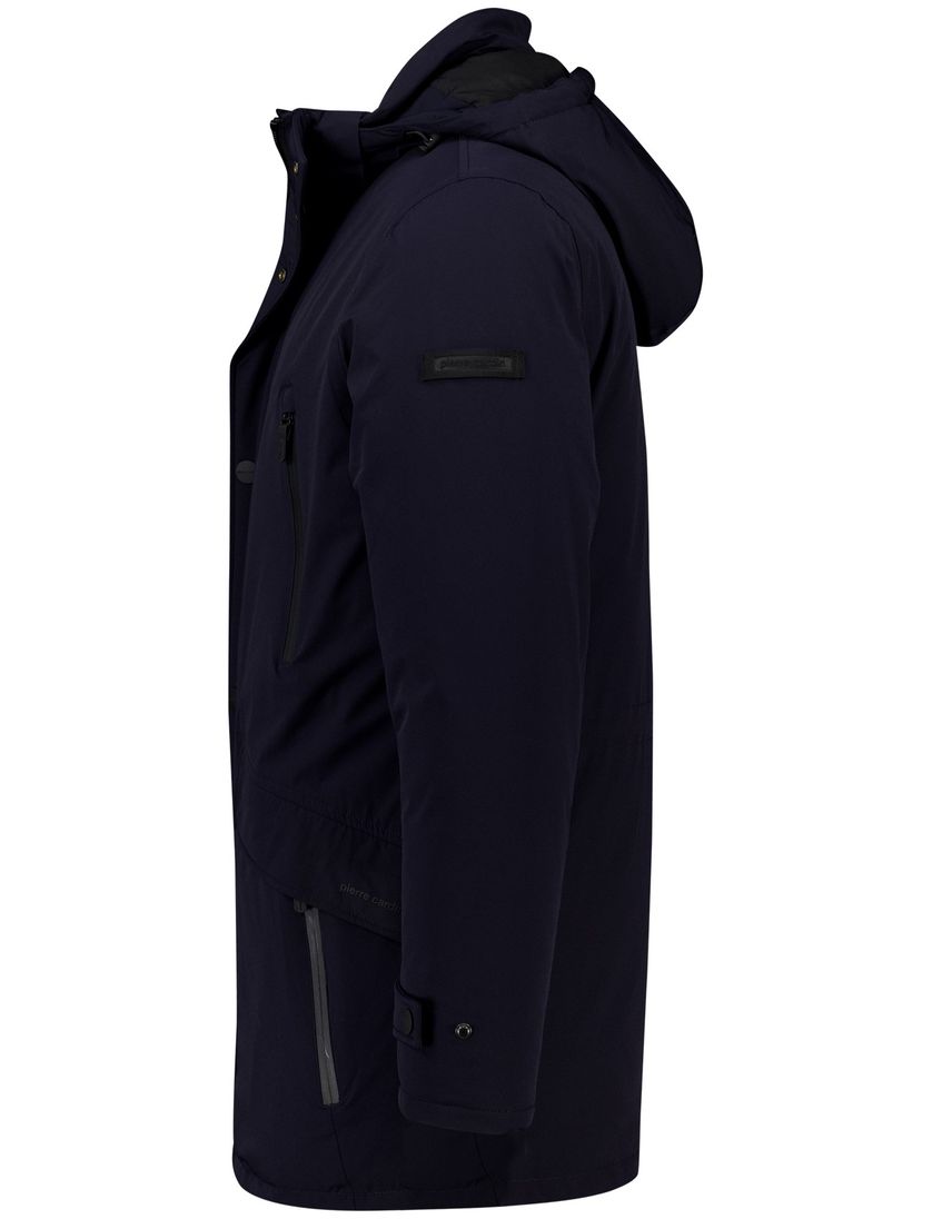 Pierre Cardin winterjas navy zakken effen polyamide