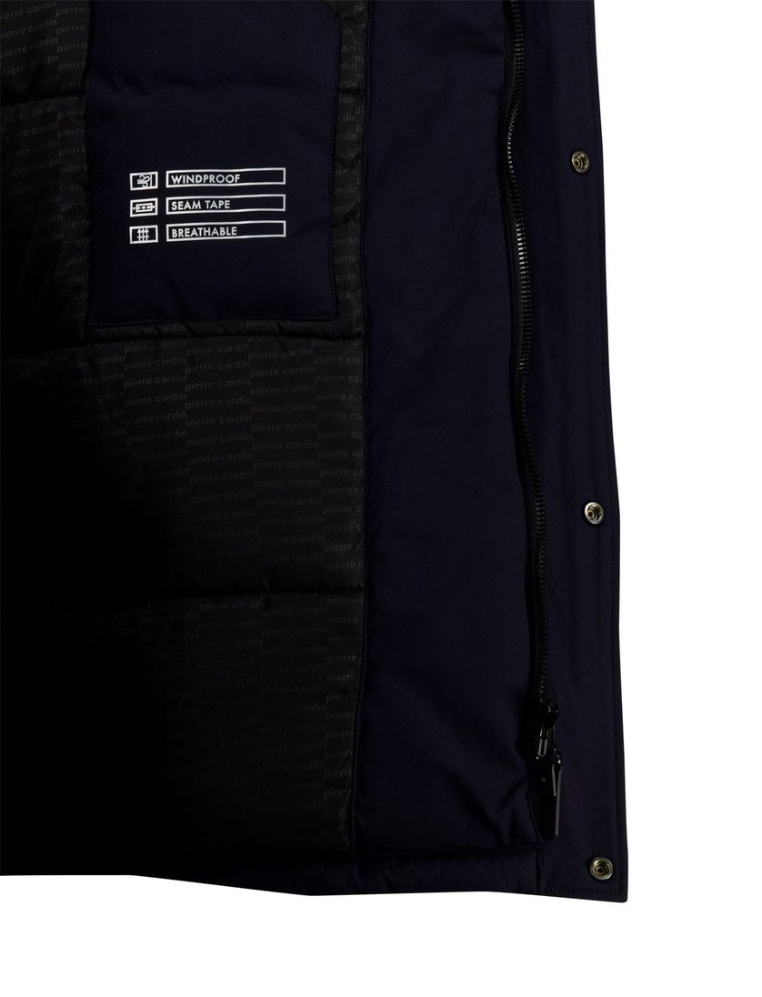 Pierre Cardin winterjas navy zakken effen polyamide
