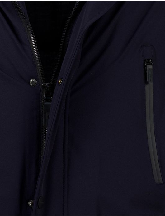 Pierre Cardin winterjas navy zakken effen