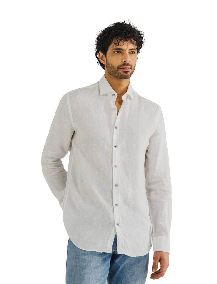 State of Art overhemd wit effen linnen