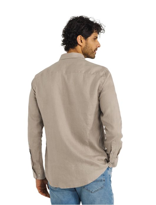 State of Art overhemd bruin effen