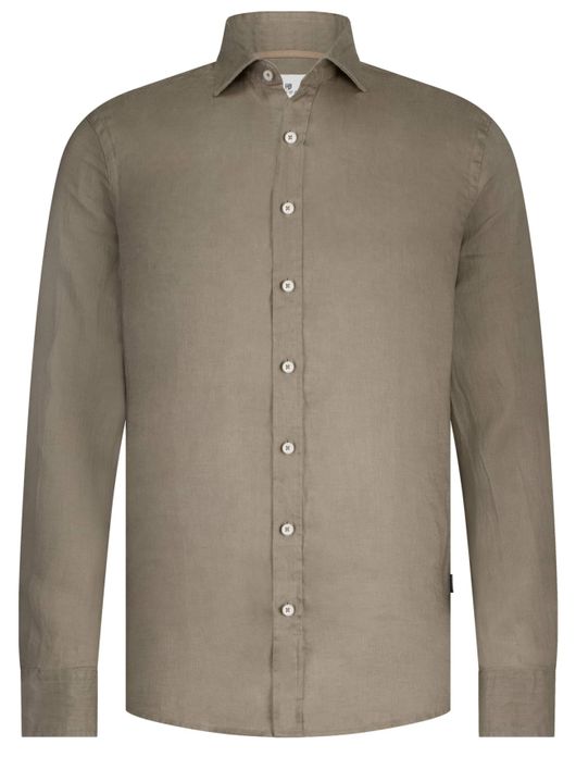 State of Art overhemd bruin effen