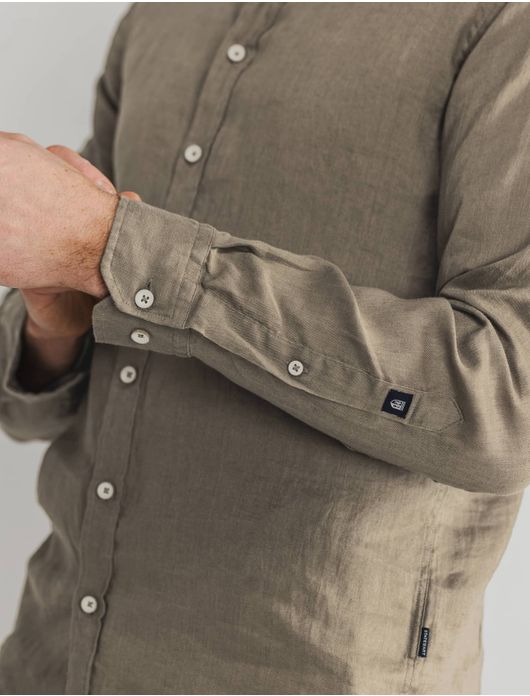 State of Art overhemd bruin effen