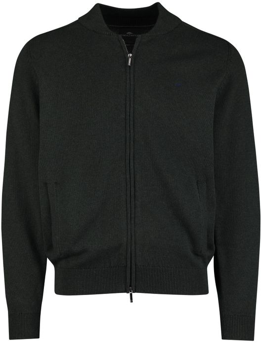 Fynch hatton vest katoen groen effen