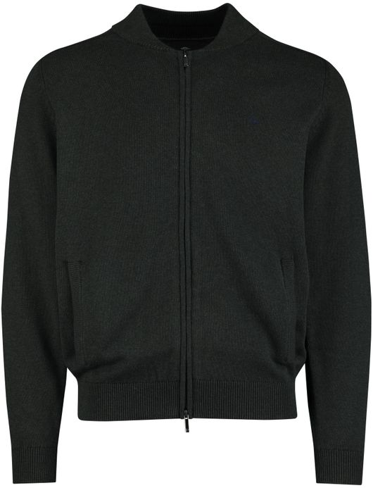 Fynch hatton vest katoen groen effen