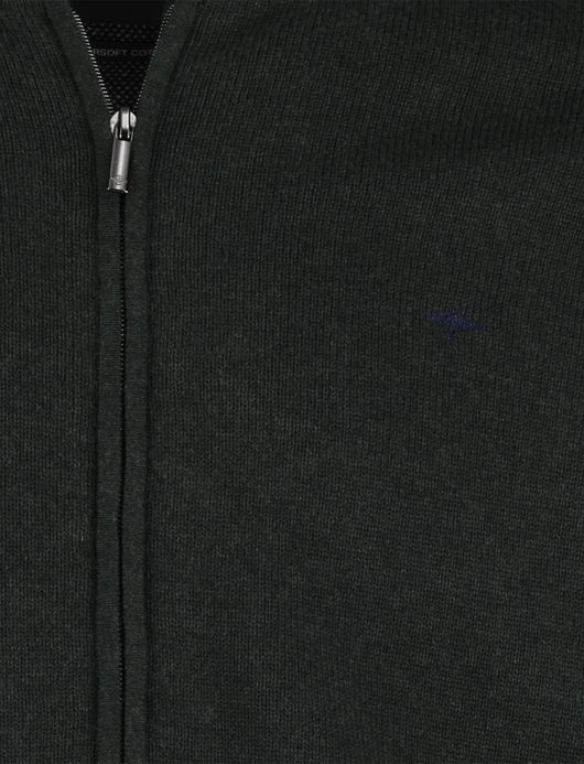 Fynch hatton vest katoen groen effen