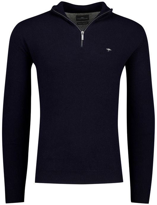 Fynch Hatton Half Zip navy lamswol