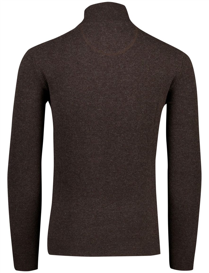 Flynch Hatton Trui Half zip bruin 100% lamswol