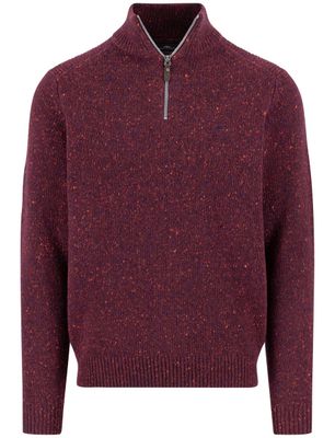 Fynch Hatton Fynch-Hatton trui half zip rood