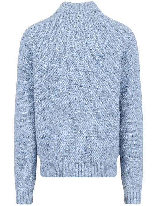 Fynch-Hatton trui half zip lichtblauw