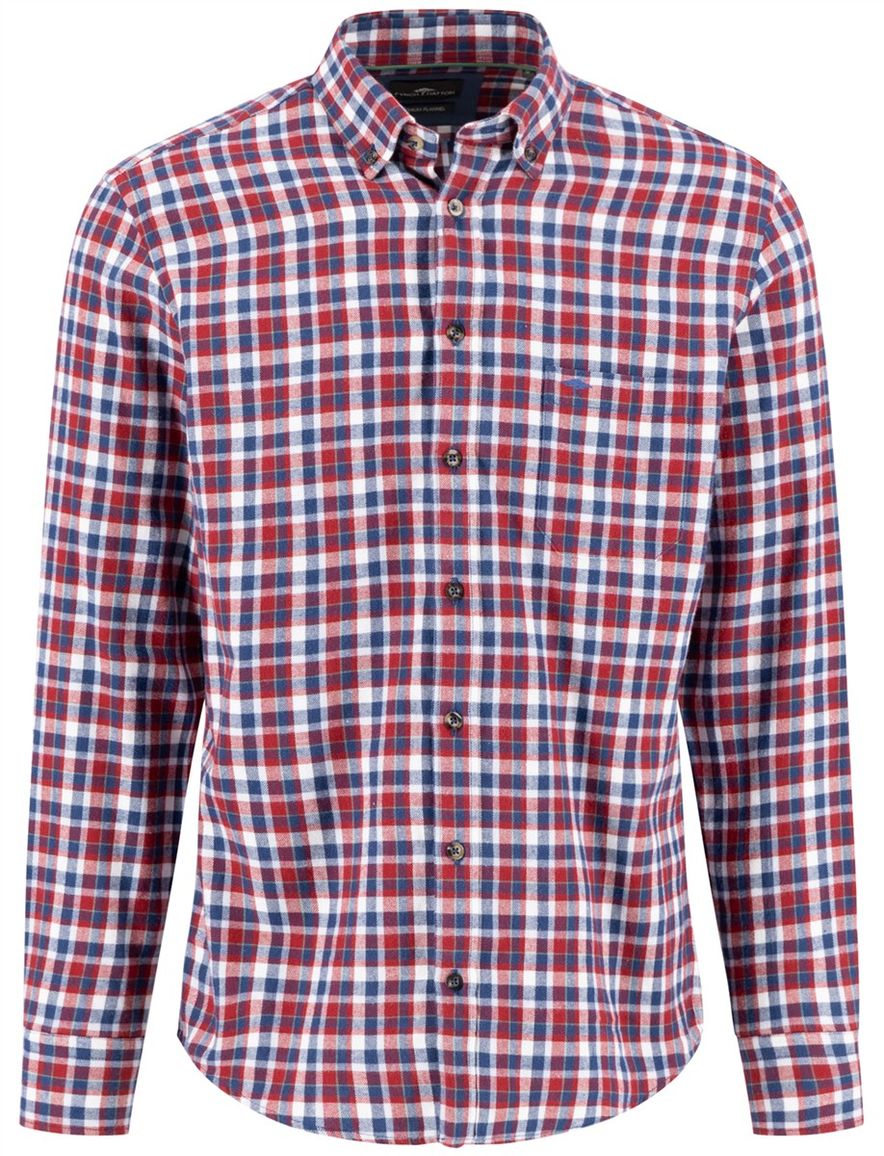 Fynch Hatton overhemd geruit flanel rood