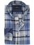 Fynch-Hatton overhemd ml 5 blauw geruit flanel met borstzak