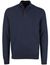 Fynch Hatton melange half zip trui donkerblauw katoen