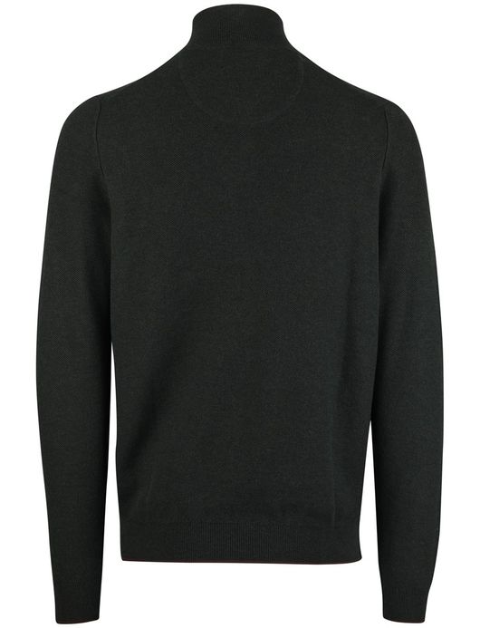 Fynch Hatton melange half zip trui donkergroen