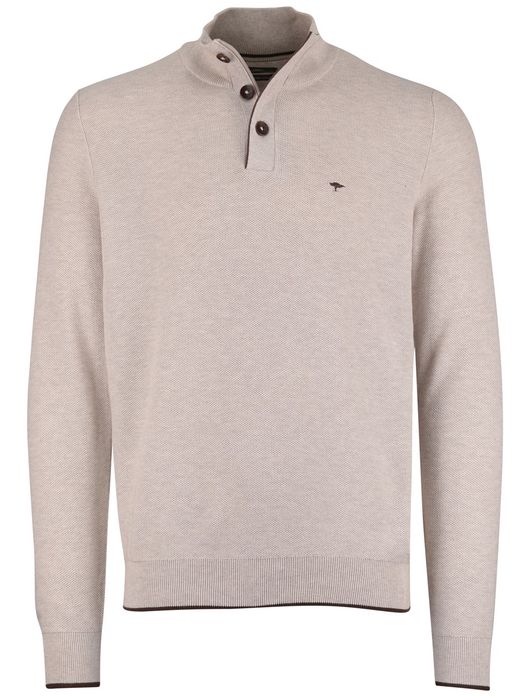 Fynch Hatton melange half zip trui beige