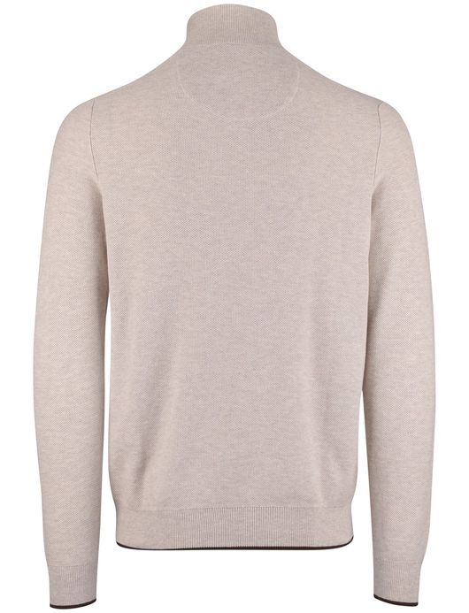 Fynch Hatton melange half zip trui beige