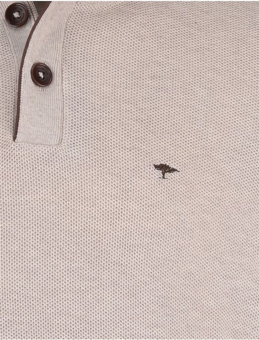 Fynch Hatton melange half zip trui beige