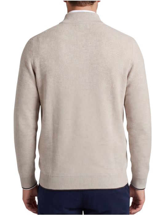Fynch Hatton melange half zip trui beige