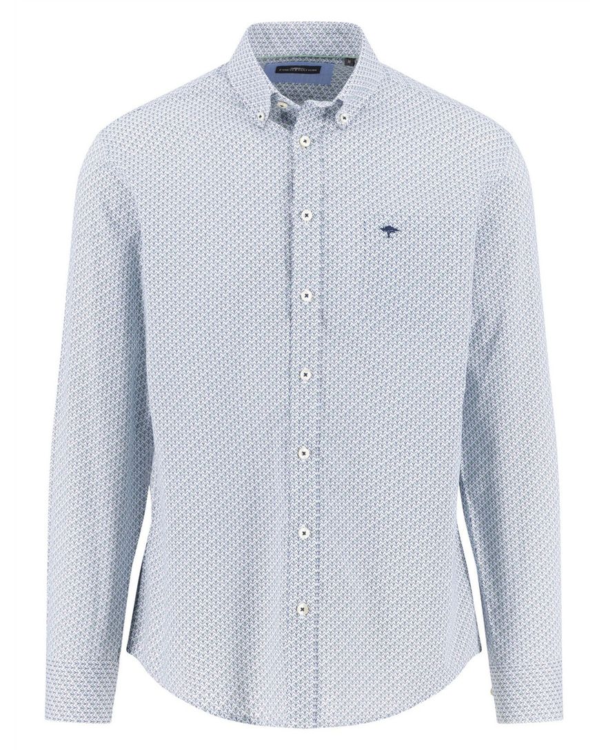 Fynch Hatton overhemd blauw geprint button-down