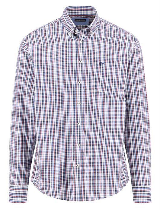 Fynch Hatton geruit overhemd rood katoen