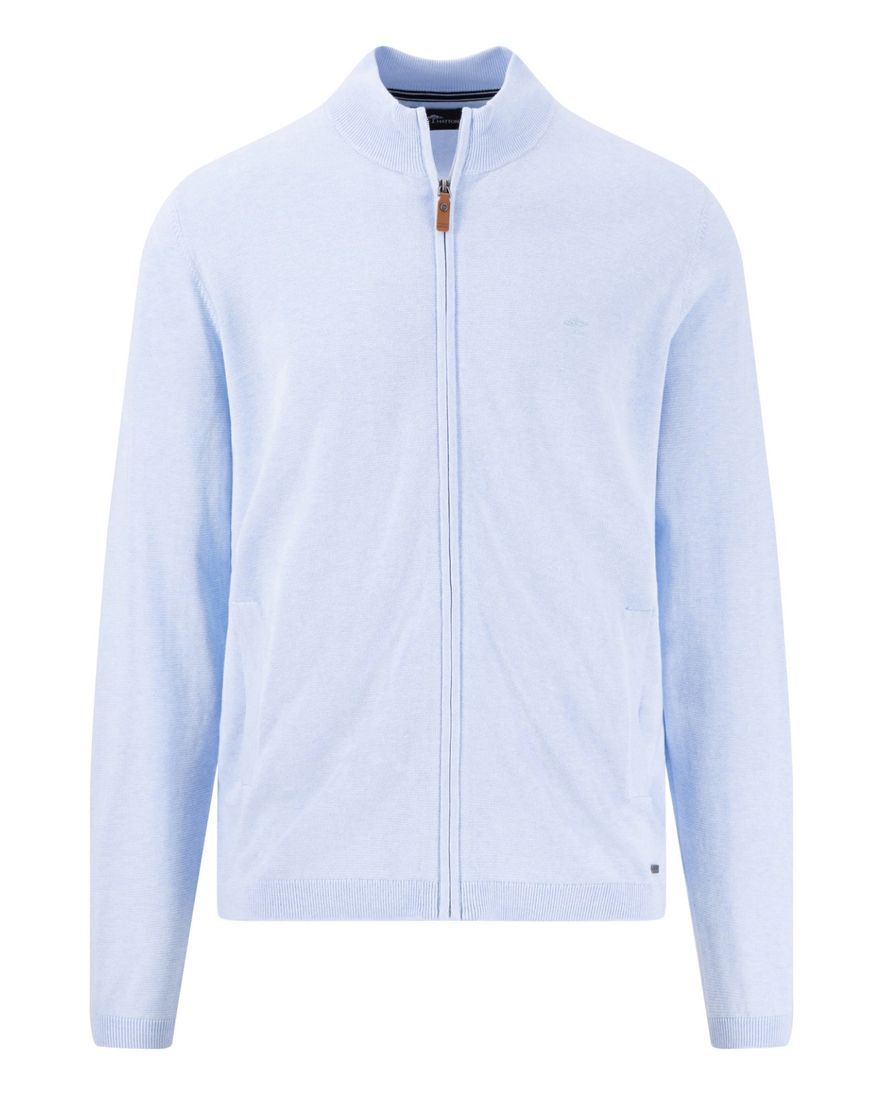 Fynch-Hatton vest lichtblauw effen katoen