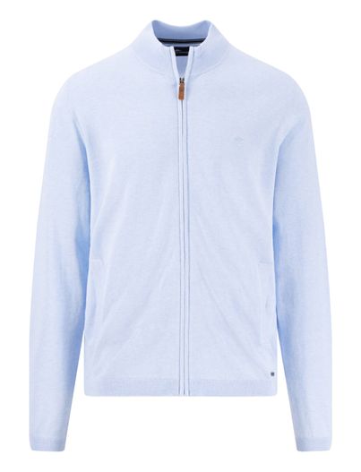 Fynch Hatton katoenen Fynch-Hatton vest lichtblauw effen normale fit