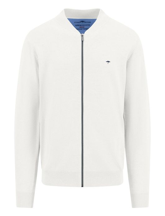 Fynch-Hatton vest wit katoen Cardigan Zip