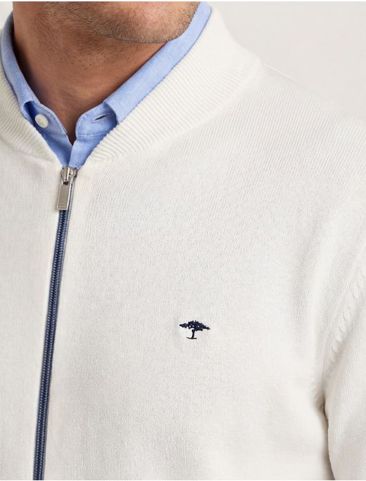 Fynch-Hatton vest wit katoen Cardigan Zip