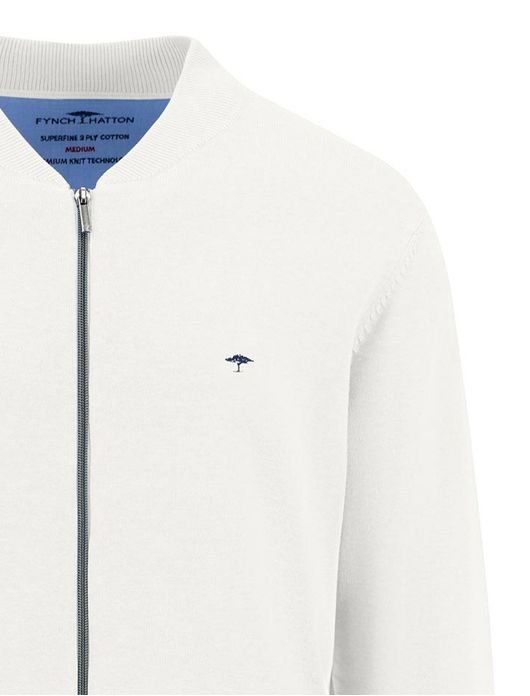 Fynch-Hatton vest wit katoen Cardigan Zip
