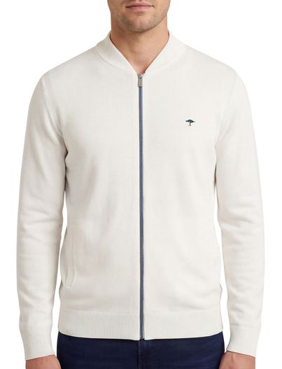 Fynch Hatton Fynch-Hatton vest wit katoen Cardigan Zip
