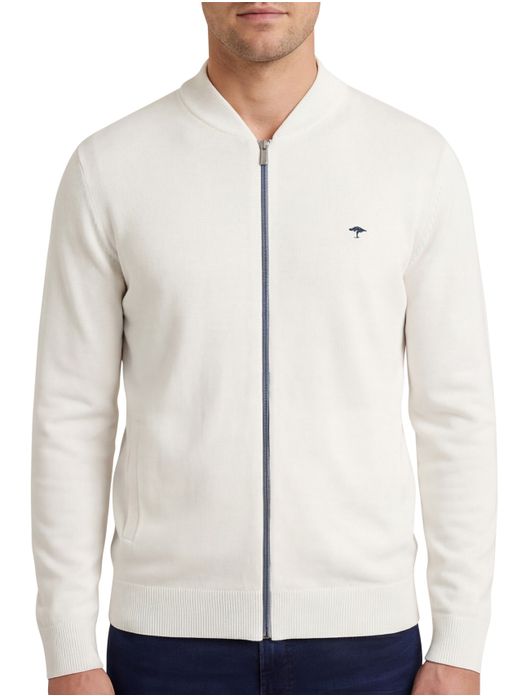 Fynch-Hatton vest wit katoen Cardigan Zip