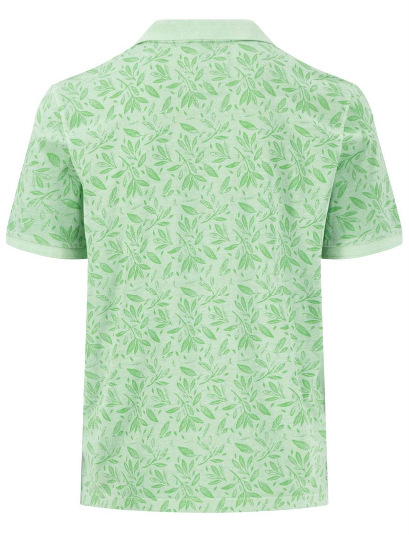 Katoenen Fynch-Hatton polo korte mouw lichtgroen geprint