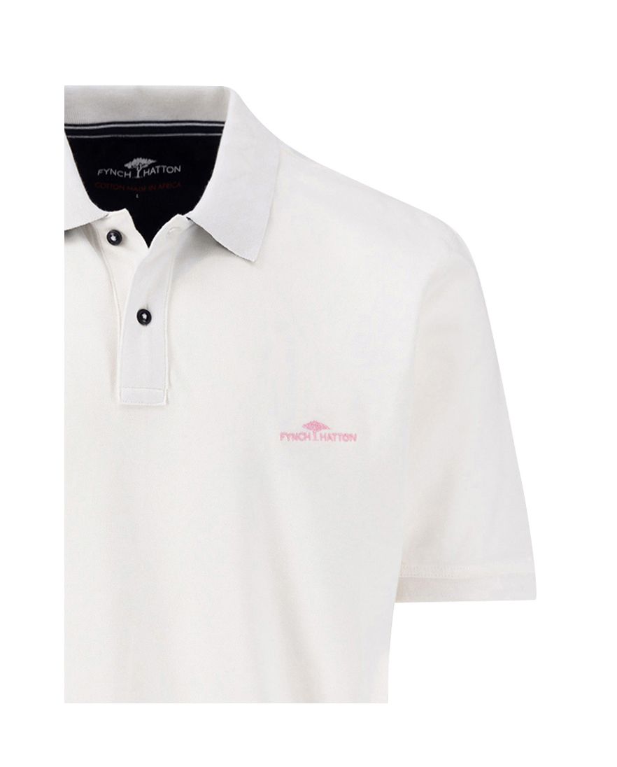 Fynch-Hatton polo korte mouw wit effen normale fit