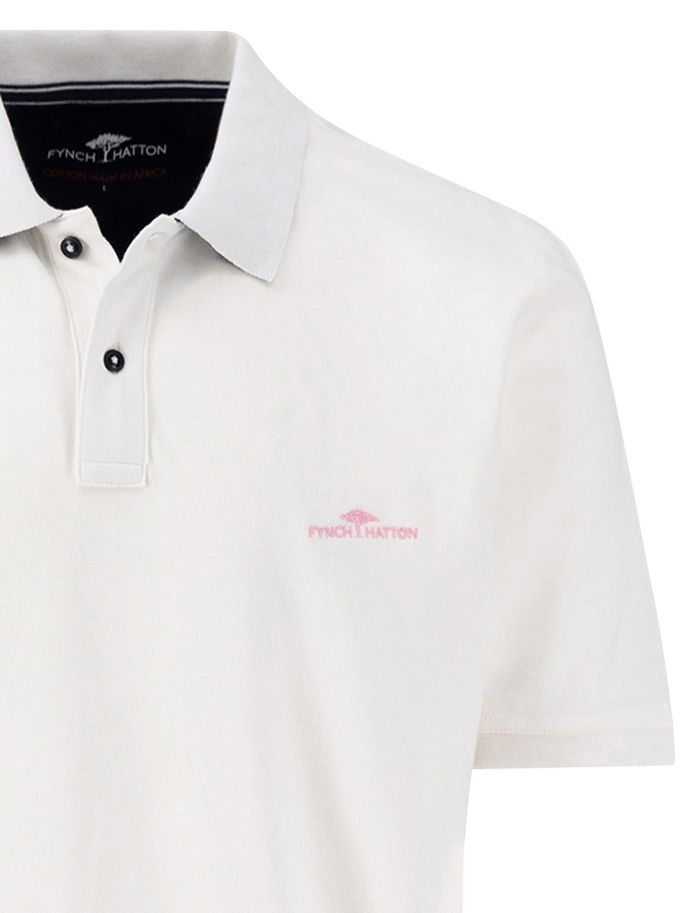 Fynch-Hatton polo korte mouw wit effen normale fit