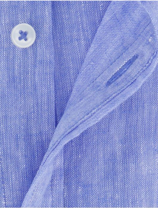 Fynch Hatton korte mouw overhemd blauw