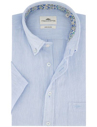 Fynch Hatton overhemd Fynch Hatton lichtblauw linnen