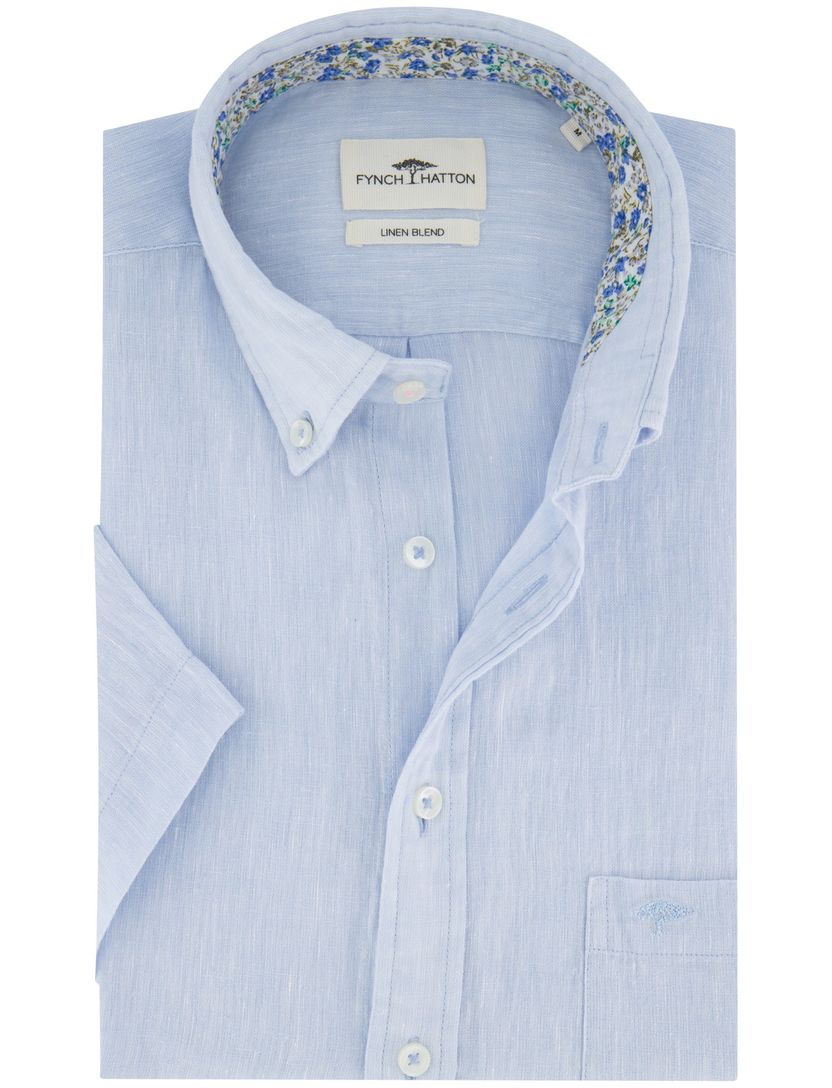 overhemd Fynch Hatton lichtblauw linnen
