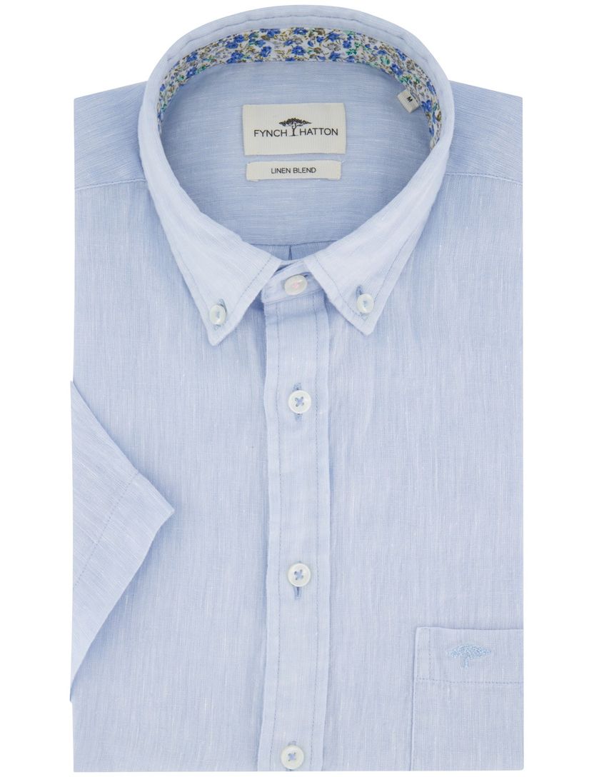 overhemd Fynch Hatton lichtblauw linnen