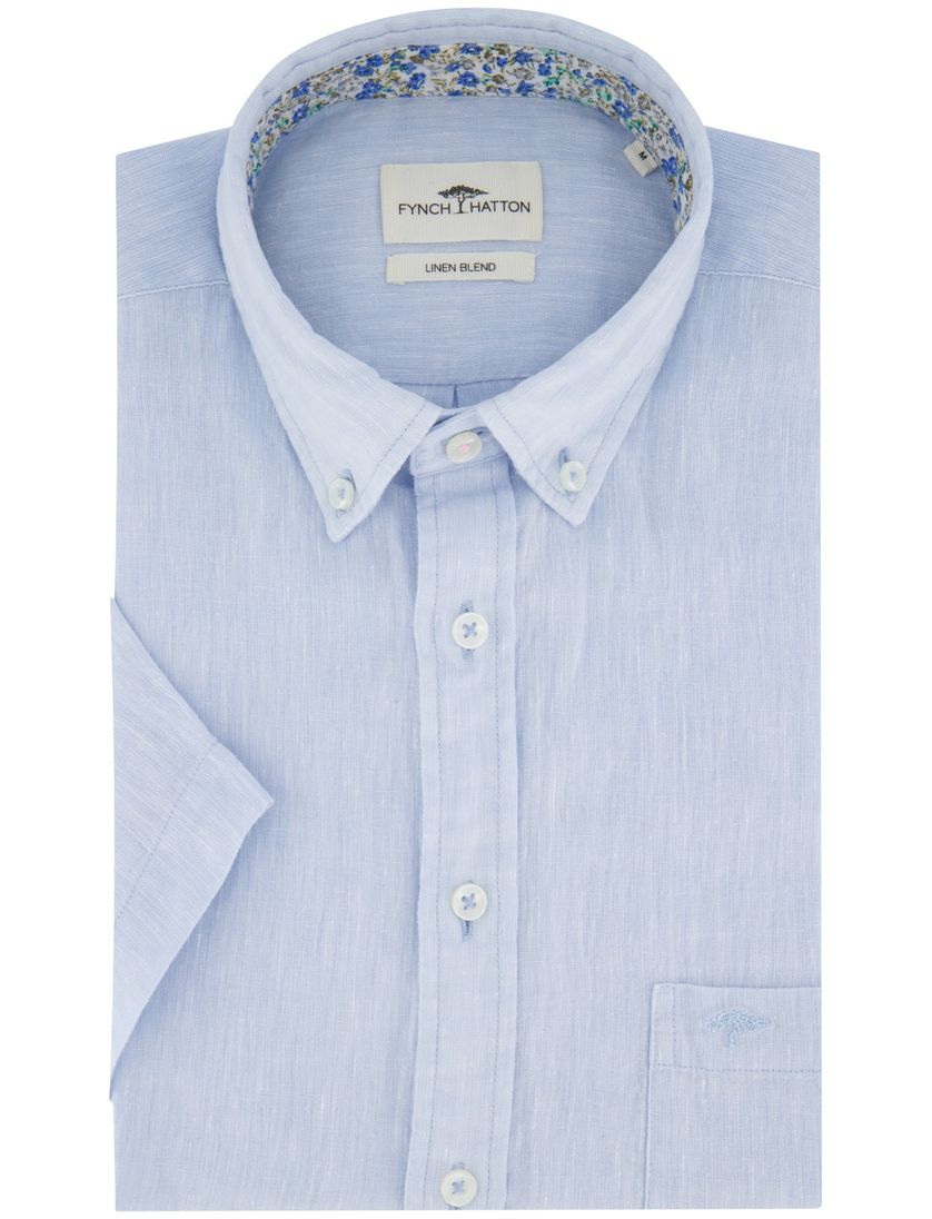 overhemd Fynch Hatton lichtblauw linnen