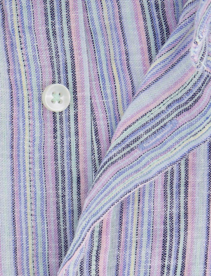 overhemd Fynch Hatton paars linnen met borstzak