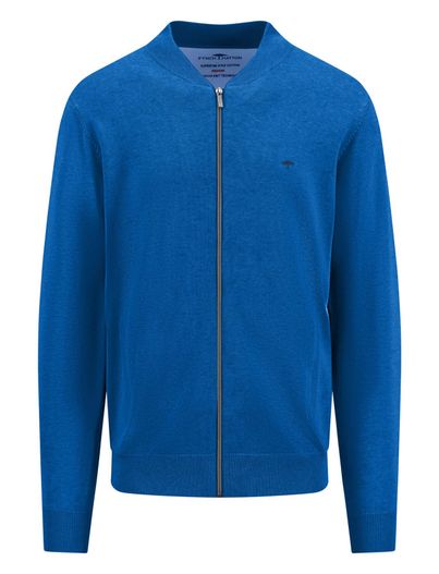 Fynch Hatton katoenen Fynch-Hatton vest kobaltblauw effen