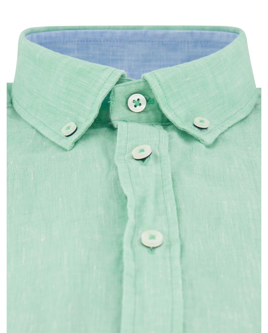 Fynch Hatton lange mouw overhemd groen linnen