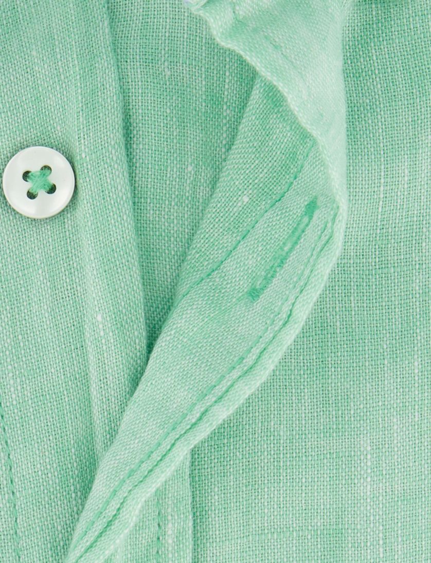 Fynch Hatton overhemd borstzak groen linnen