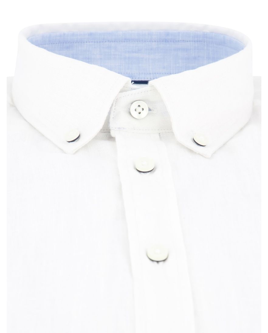 Fynch Hatton overhemd wit linnen borstzak