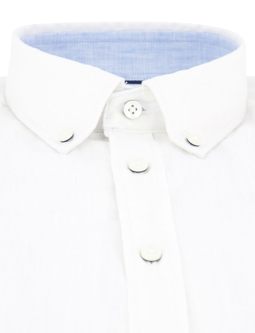 Fynch Hatton overhemd wit linnen button-down