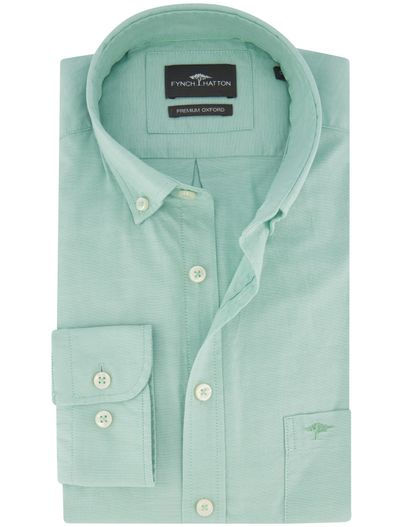 Fynch Hatton Fynch Hatton Premium Oxford lange mouw overhemd groen