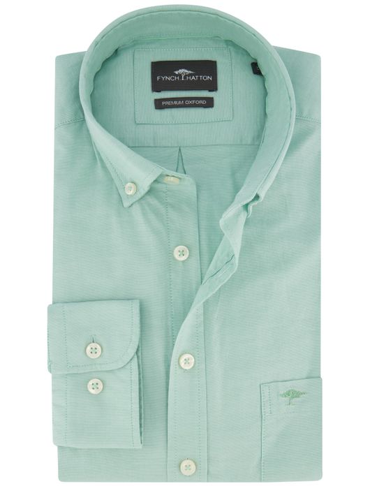 Fynch Hatton Premium Oxford overhemd groen katoen