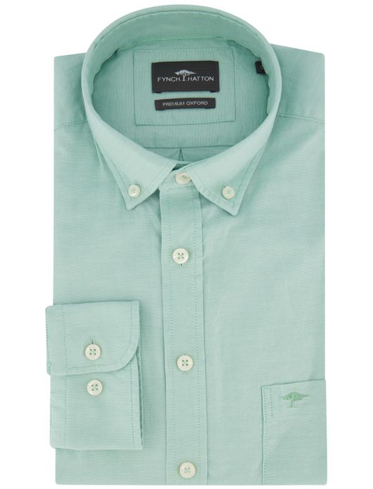 Fynch Hatton Premium Oxford overhemd groen katoen